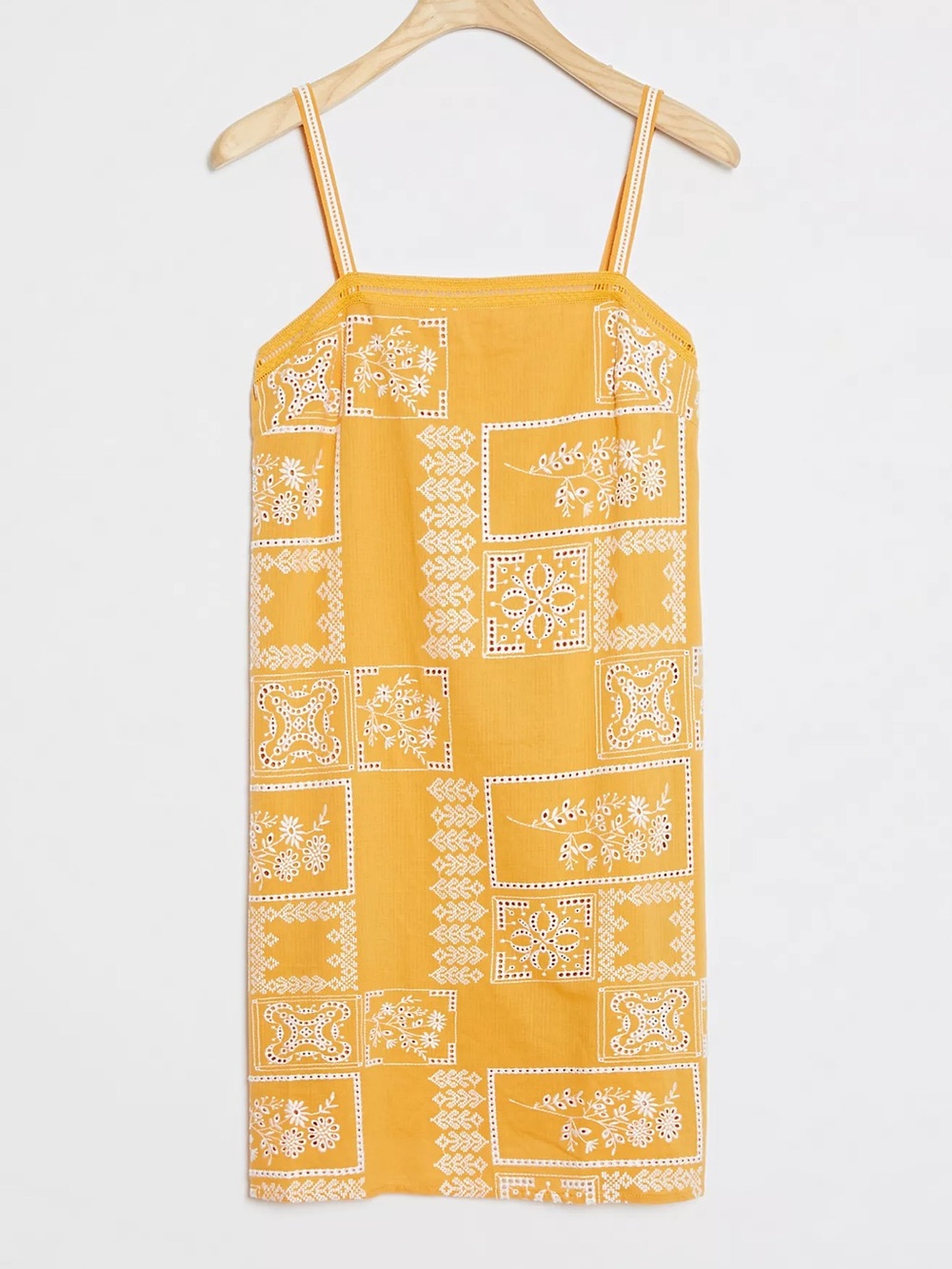 Anthropologie Yellow Embroidered Sundress